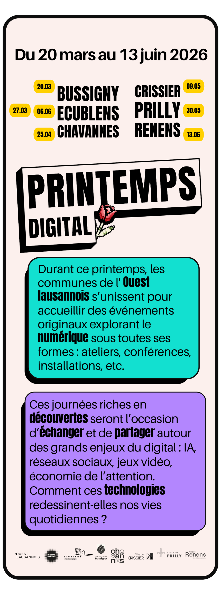 Bienvenue Printemps Digital Ouest Lausannois